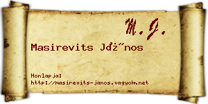 Masirevits János névjegykártya